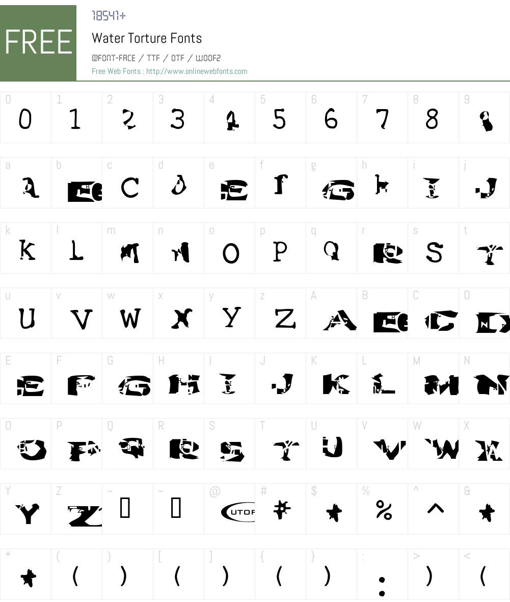 Water Torture Font Screenshots