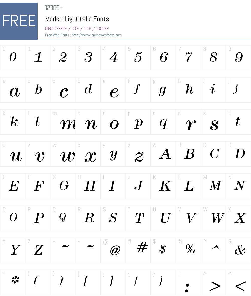 Modern Font Screenshots