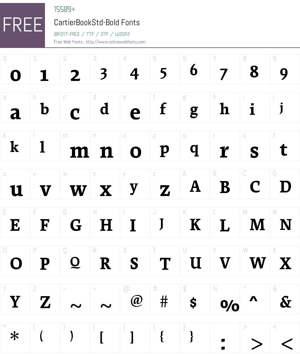 Cartier Book Std Font Screenshots