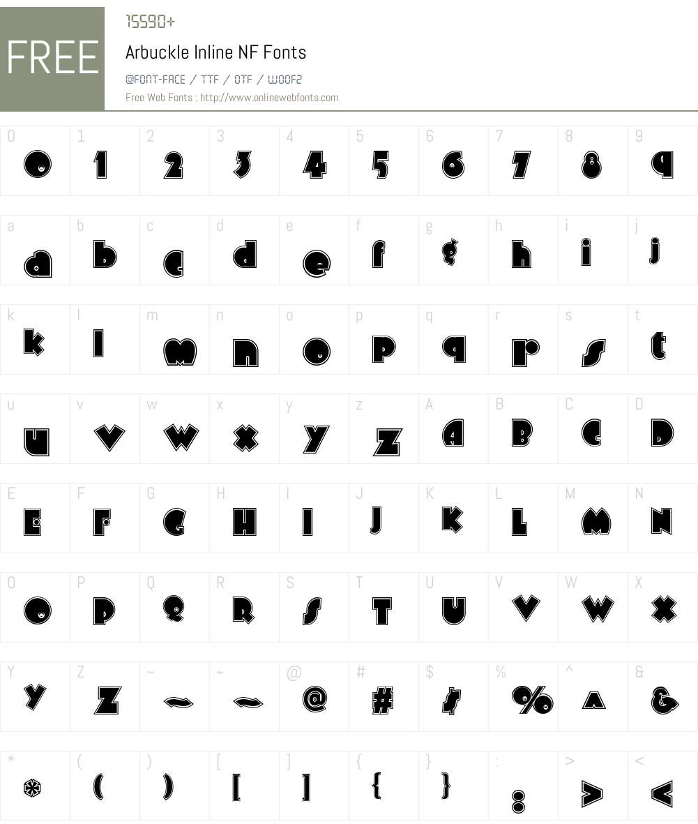 Arbuckle Inline NF Font Screenshots