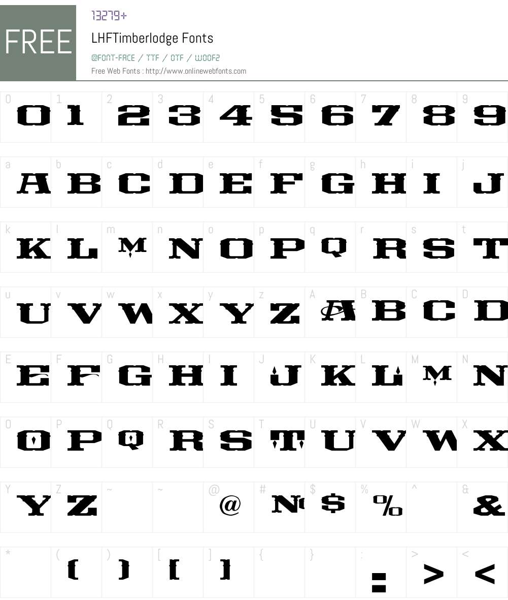 LHFTimberlodge Font Screenshots