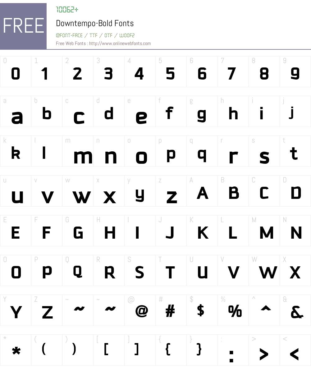 Downtempo Font Screenshots
