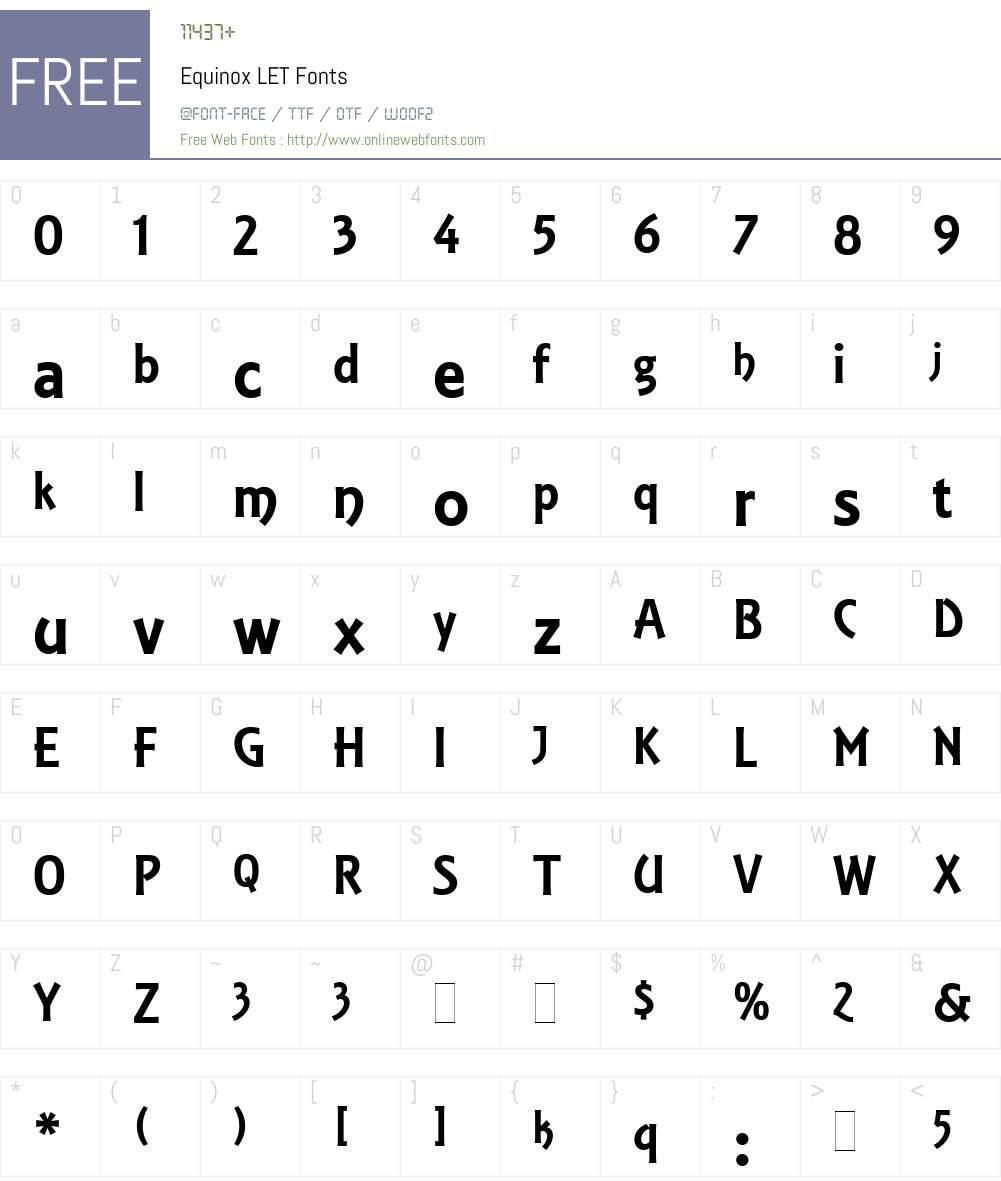 Equinox LET Font Screenshots