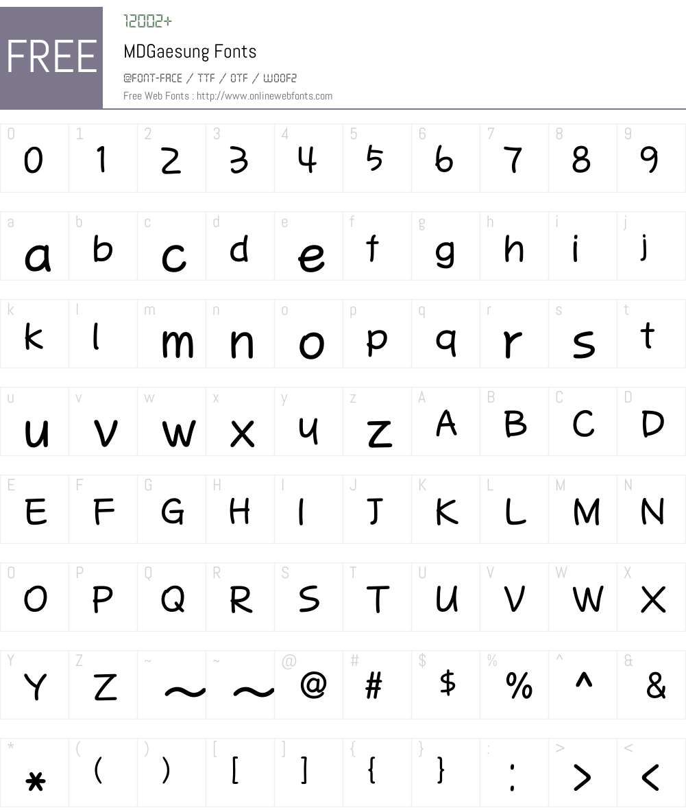 MDGaesung Font Screenshots