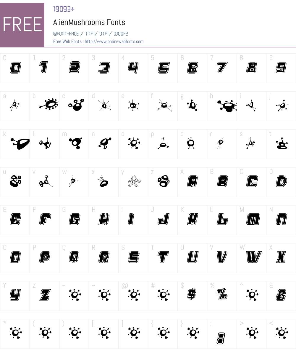 AlienMushrooms Font Screenshots