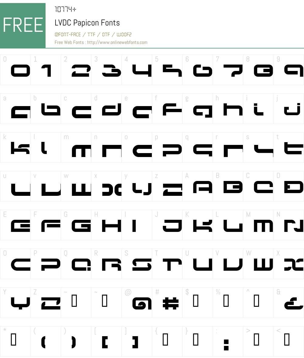 LVDC Papicon Font Screenshots