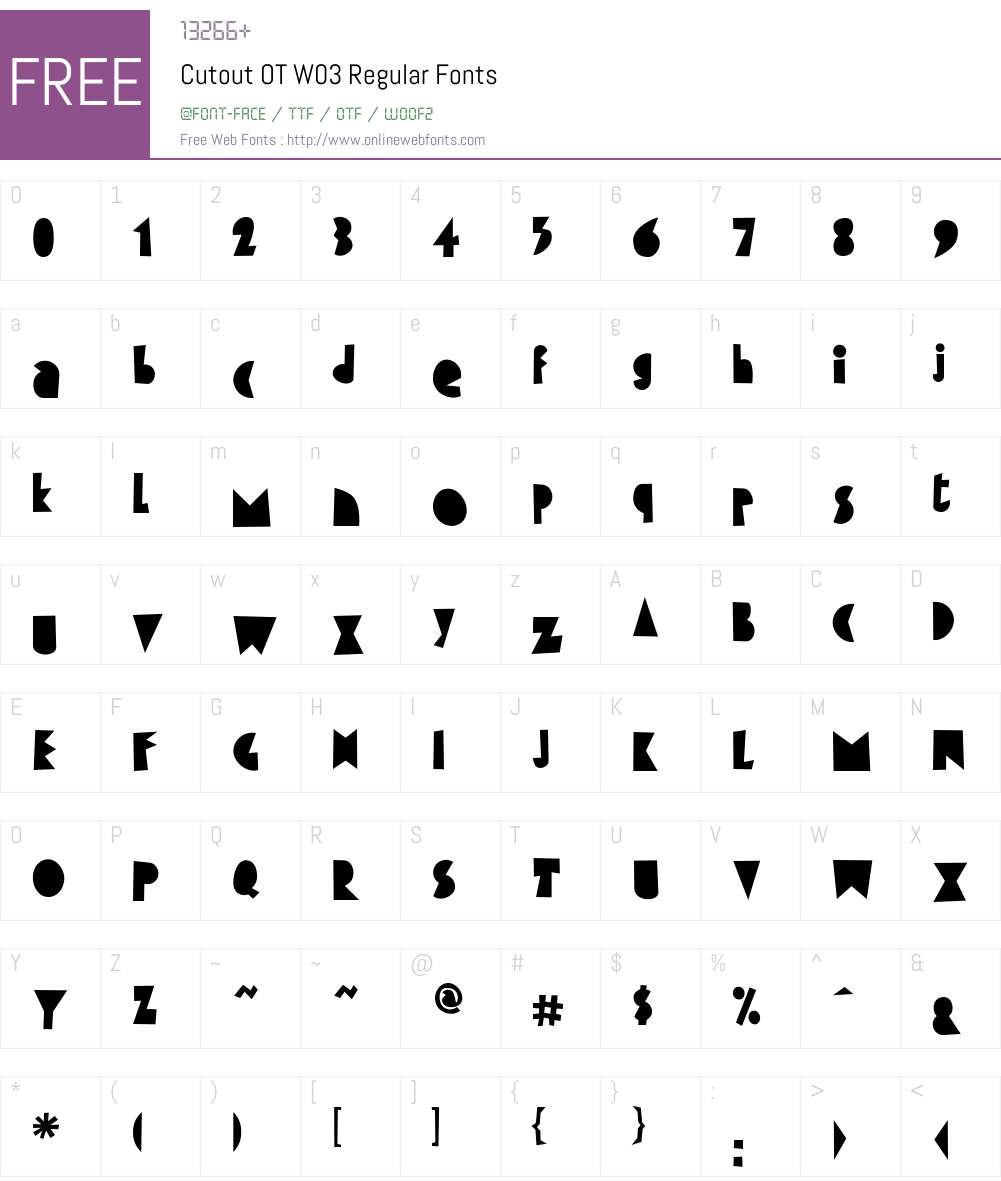 FF Cutout Font Screenshots