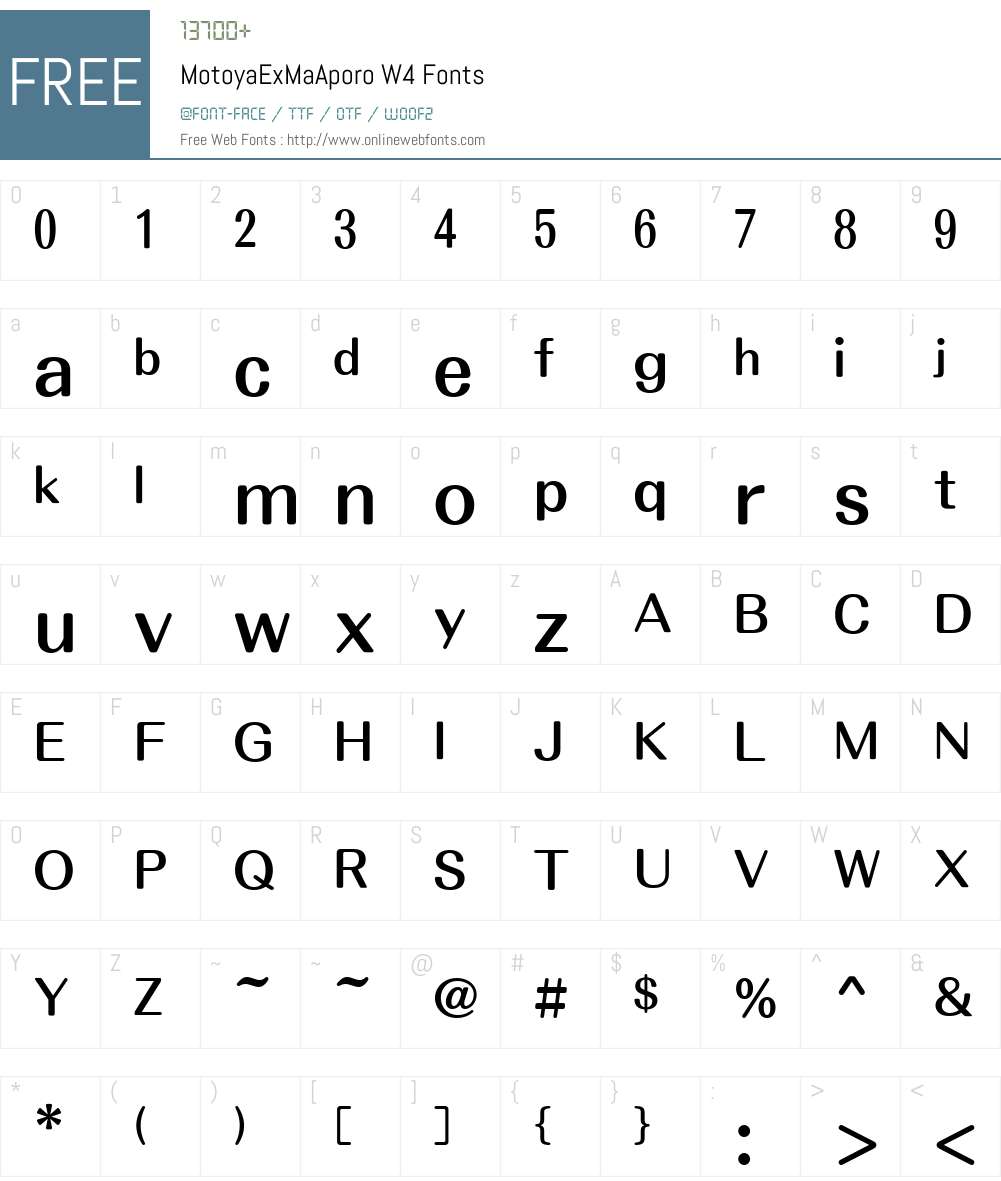 Motoya Ma Aporo Font Screenshots