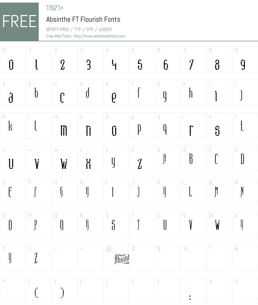 Absinthe FT Font Screenshots