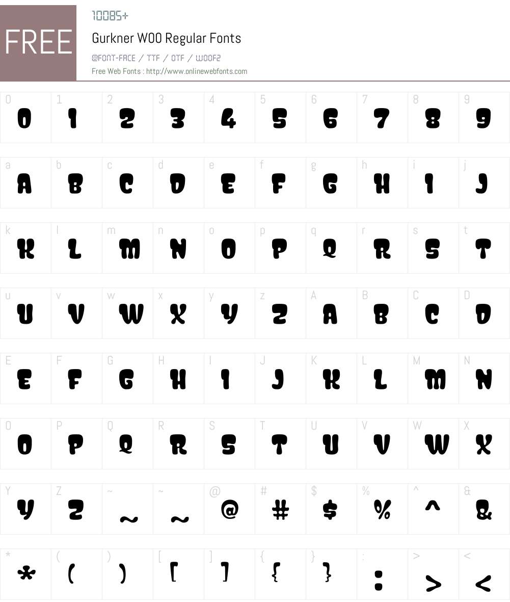 GurknerW00-Regular Font Screenshots