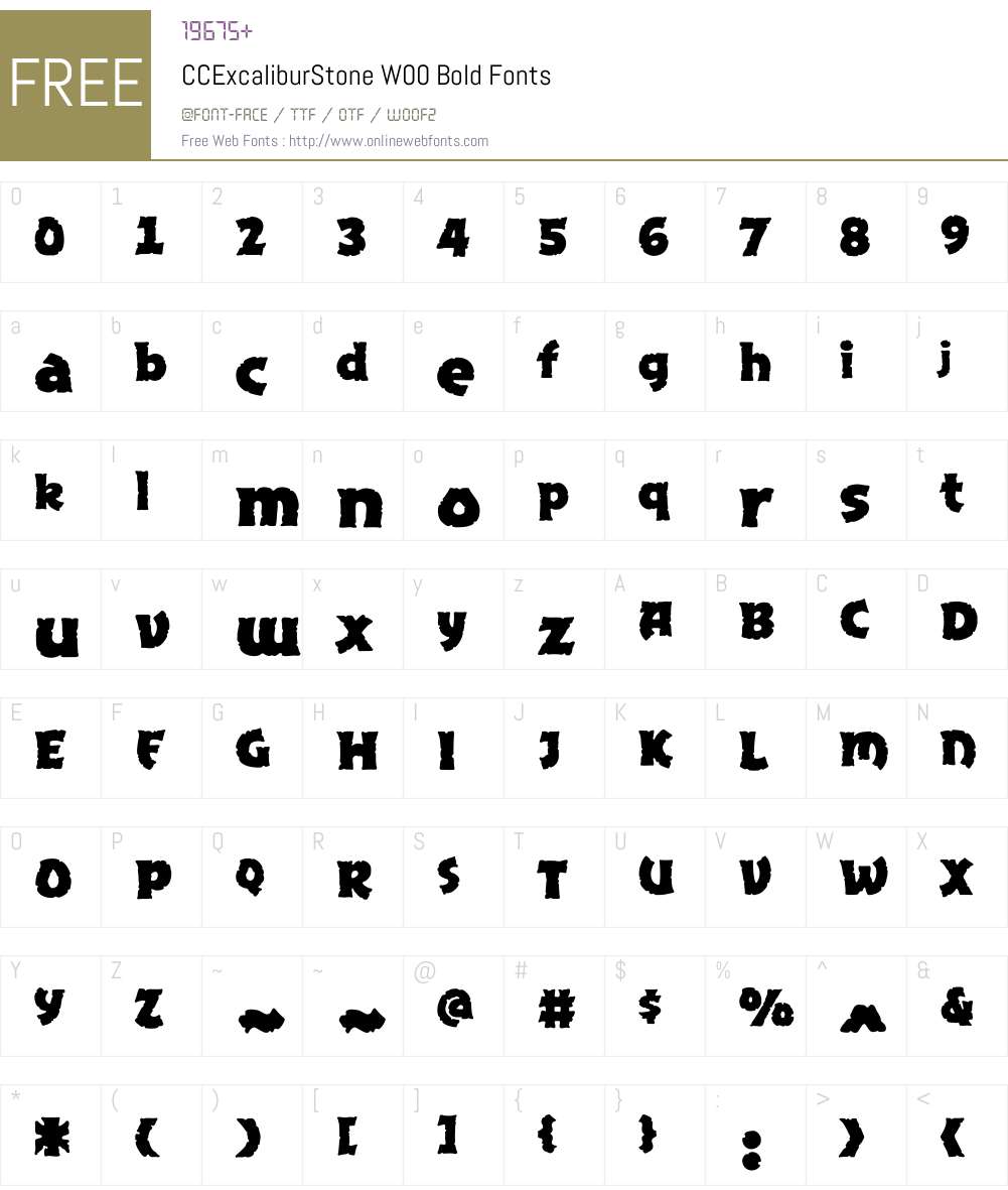 CCExcaliburStoneW00-Bold Font Screenshots