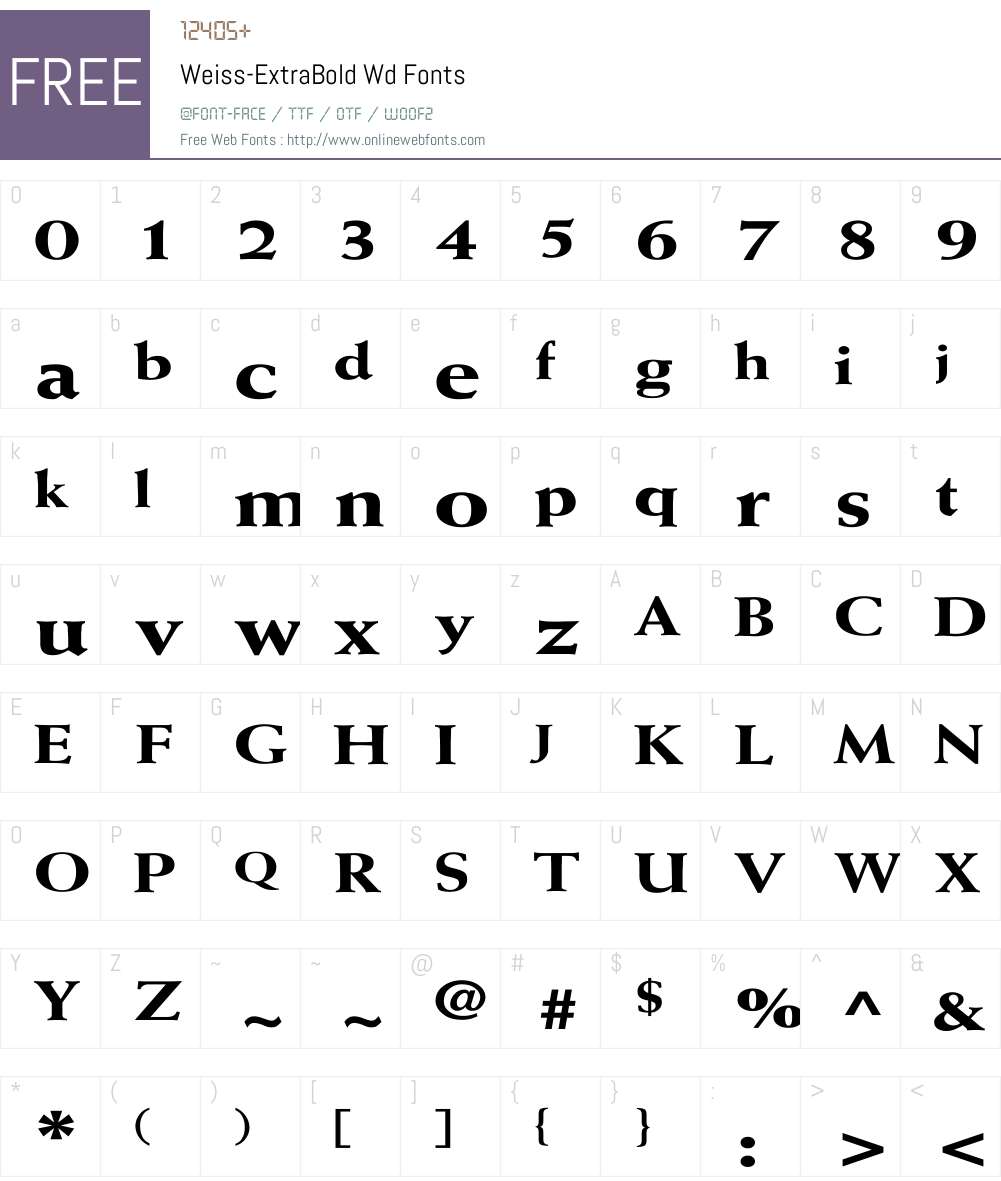 Weiss-ExtraBold Wd Font Screenshots