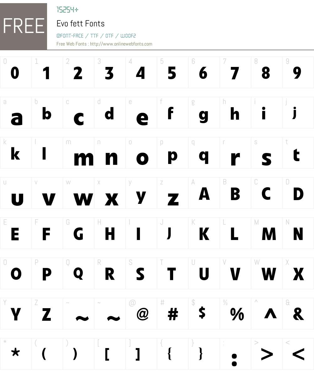 Evo BQ Font Screenshots