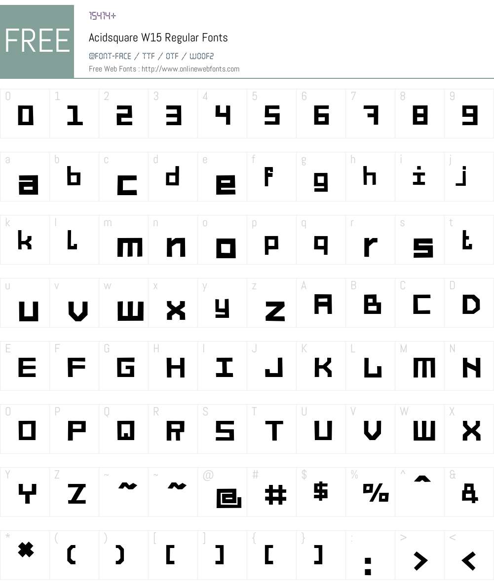 AcidsquareW15-Regular Font Screenshots
