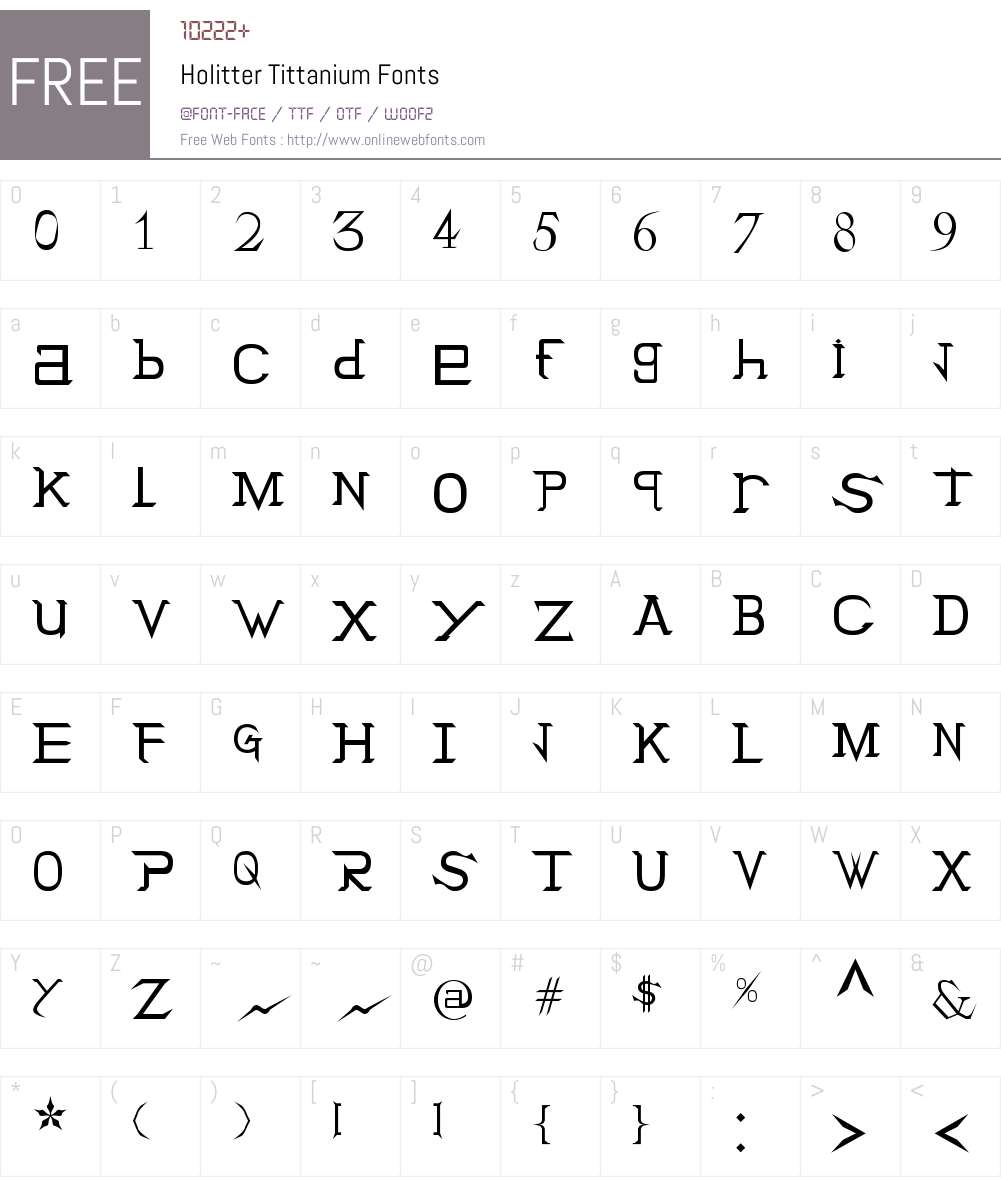 Holitter Tittanium Font Screenshots