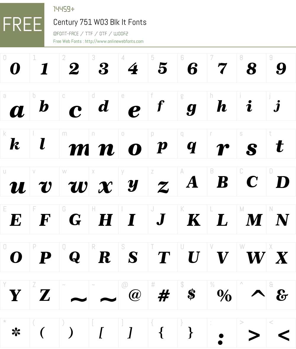 Century 751 Font Screenshots