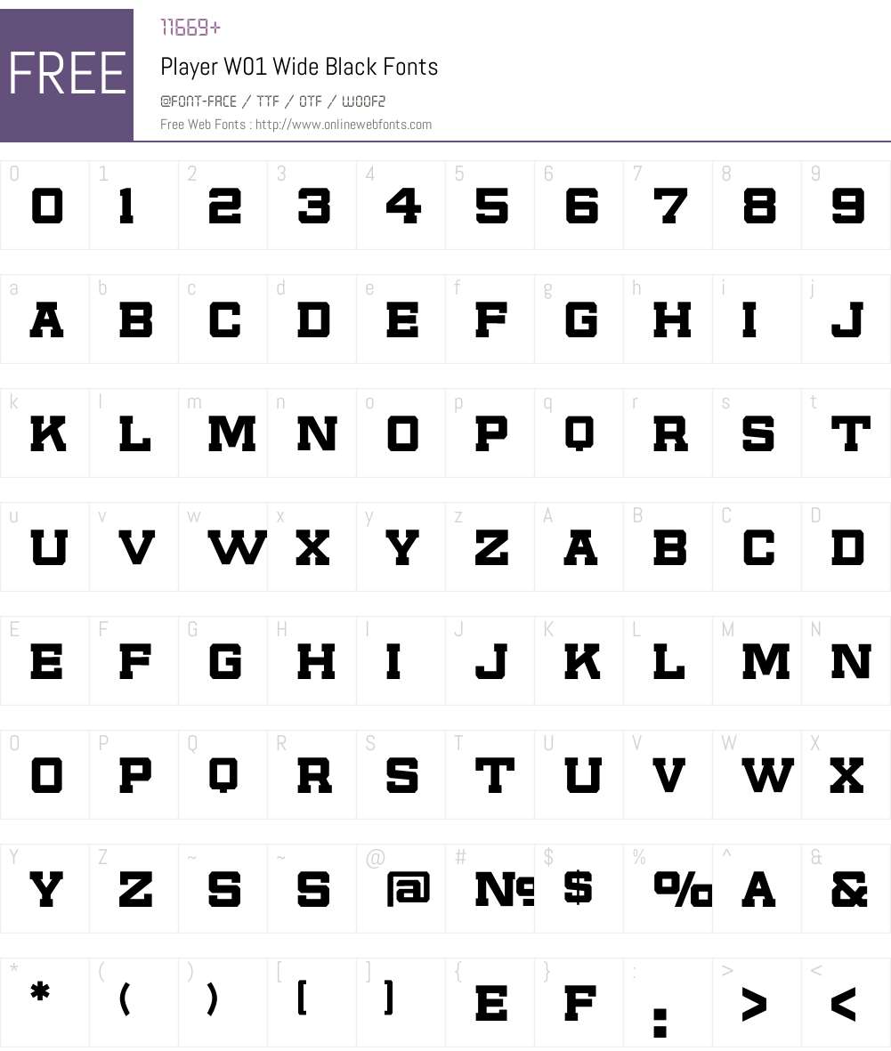 PlayerW01-WideBlack Font Screenshots