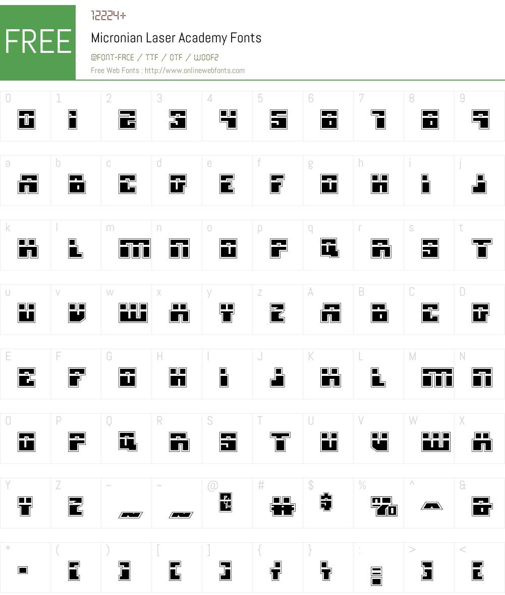 Micronian Laser Academy Font Screenshots