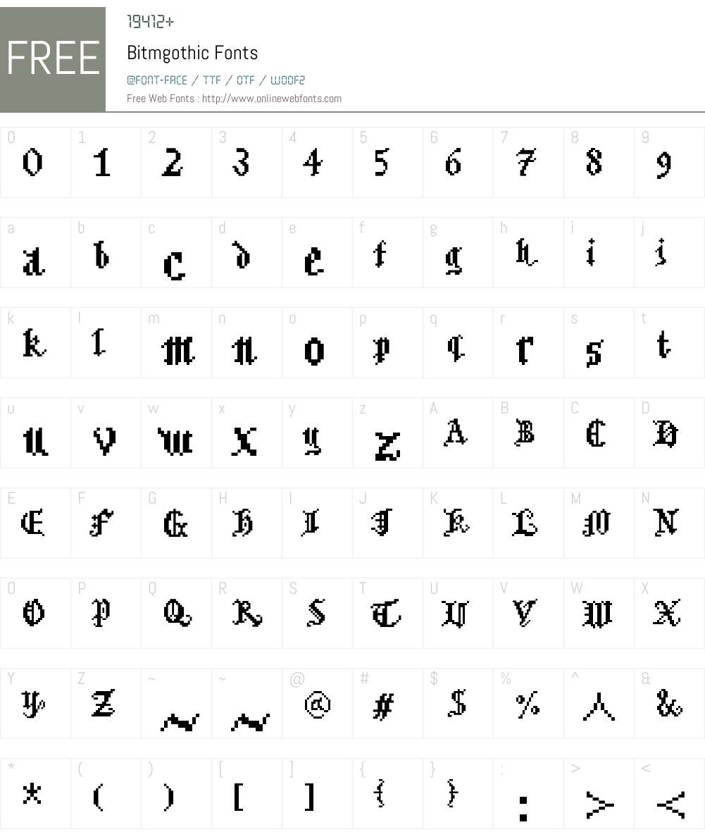 Bitmgothic Font Screenshots