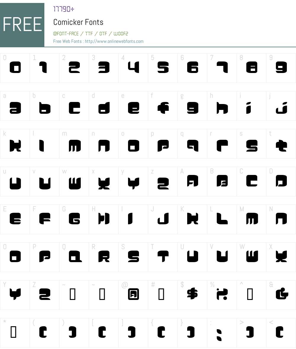 Comicker Font Screenshots