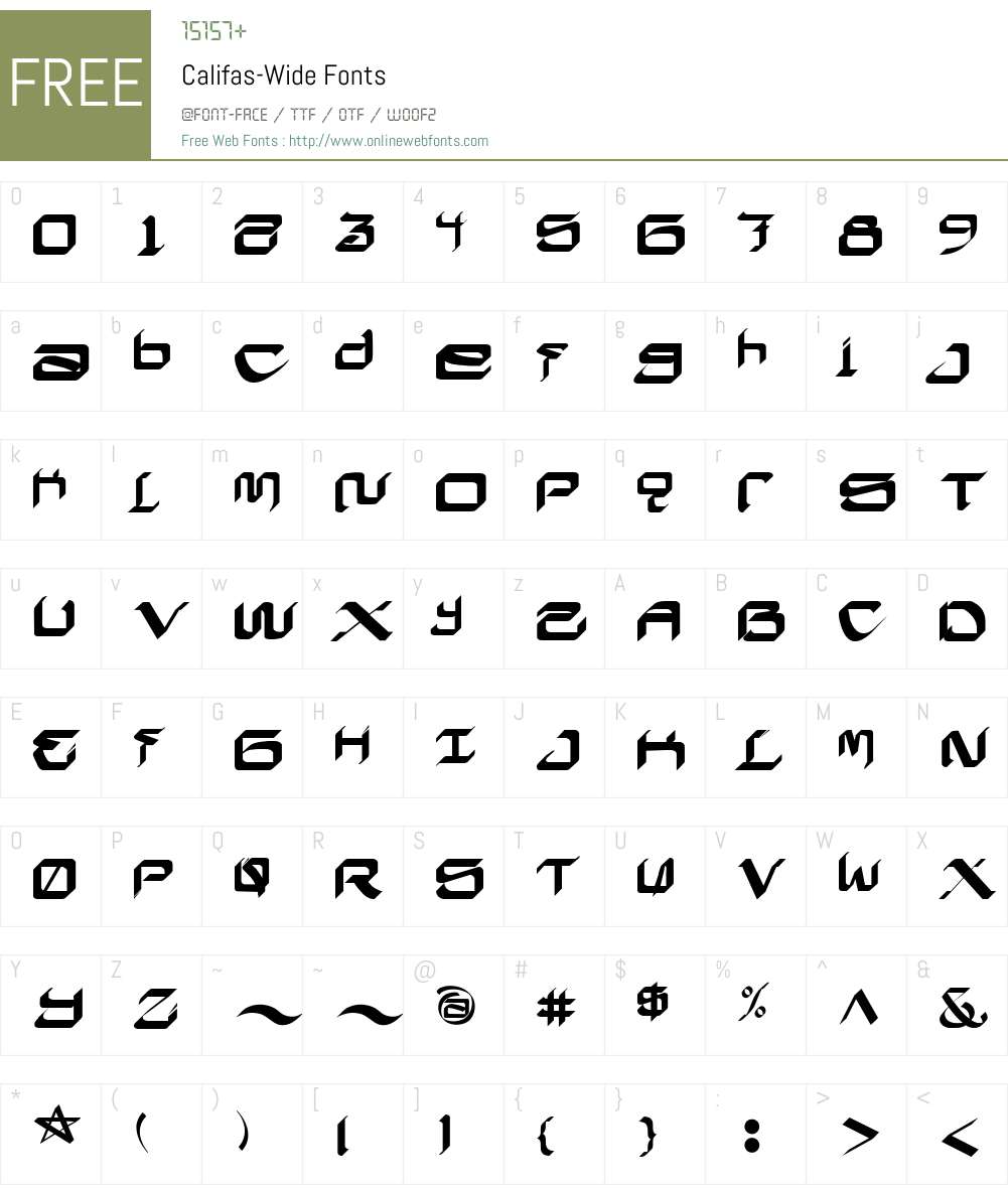 Califas-Wide Font Screenshots