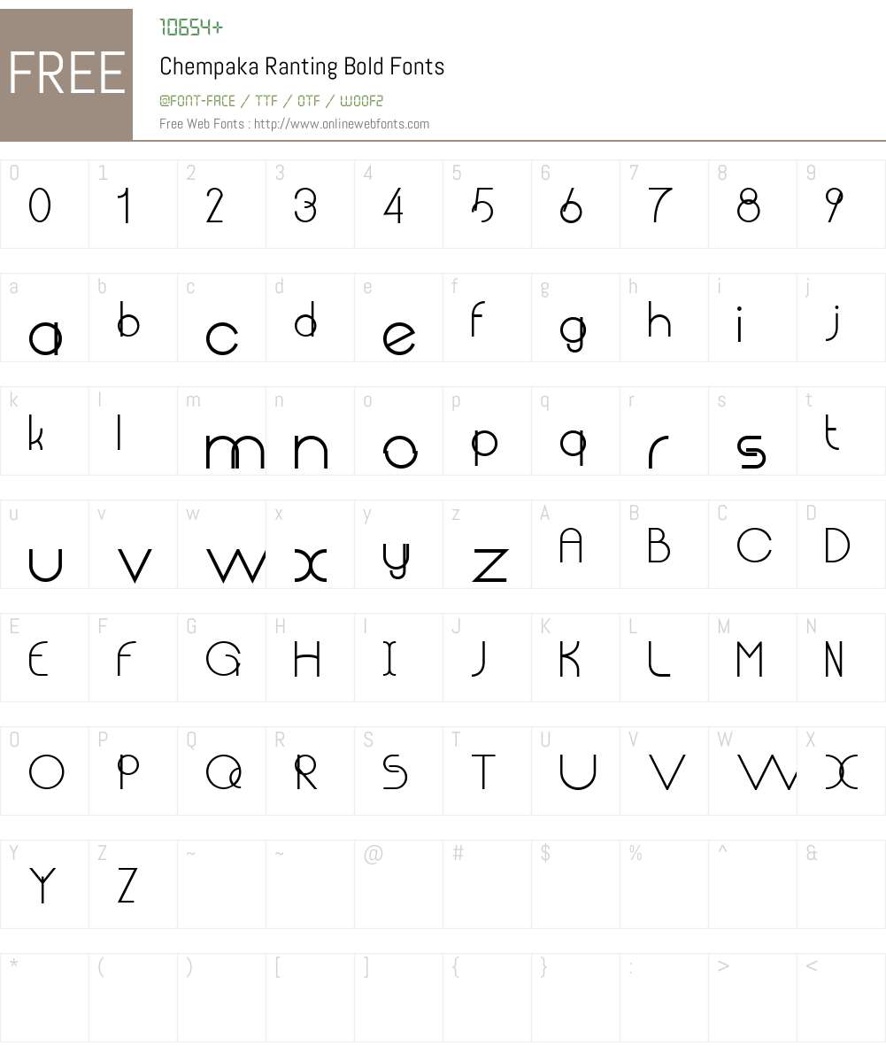 Chempaka Ranting Font Screenshots