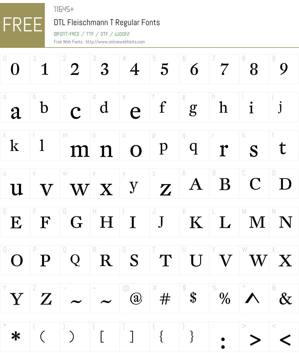 DTL Fleischmann Font Screenshots
