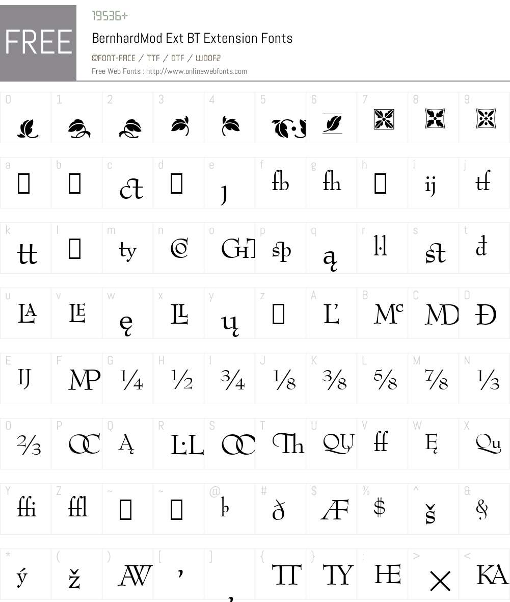 BernhardMod Ext BT Font Screenshots
