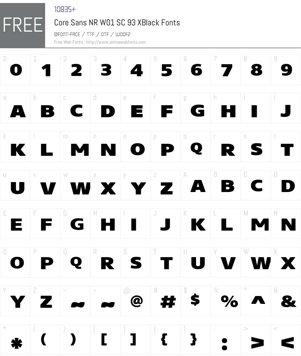 CoreSansNRW01-SC93XBlack Font Screenshots