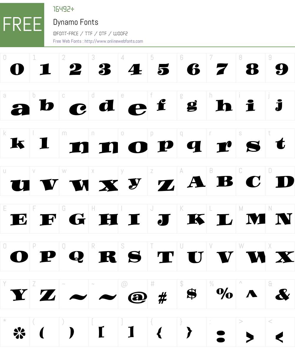Dynamo Font Screenshots