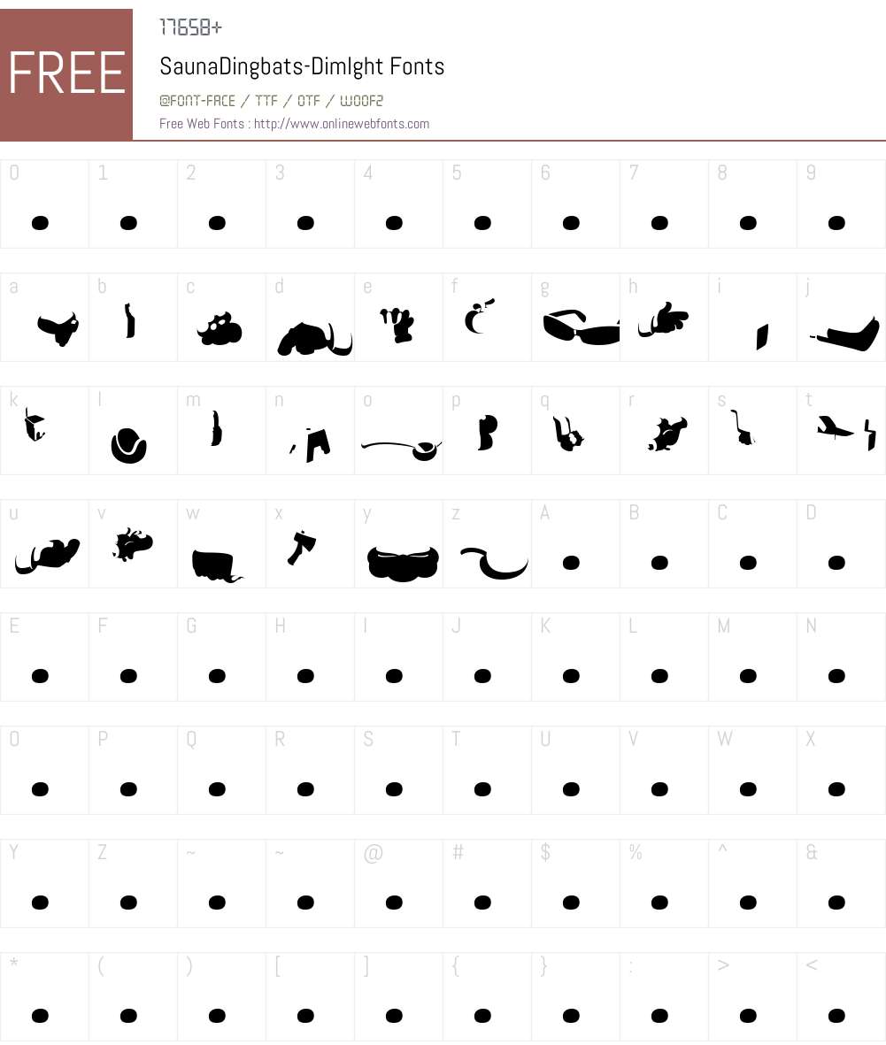 SaunaDingbats-Dimlght Font Screenshots