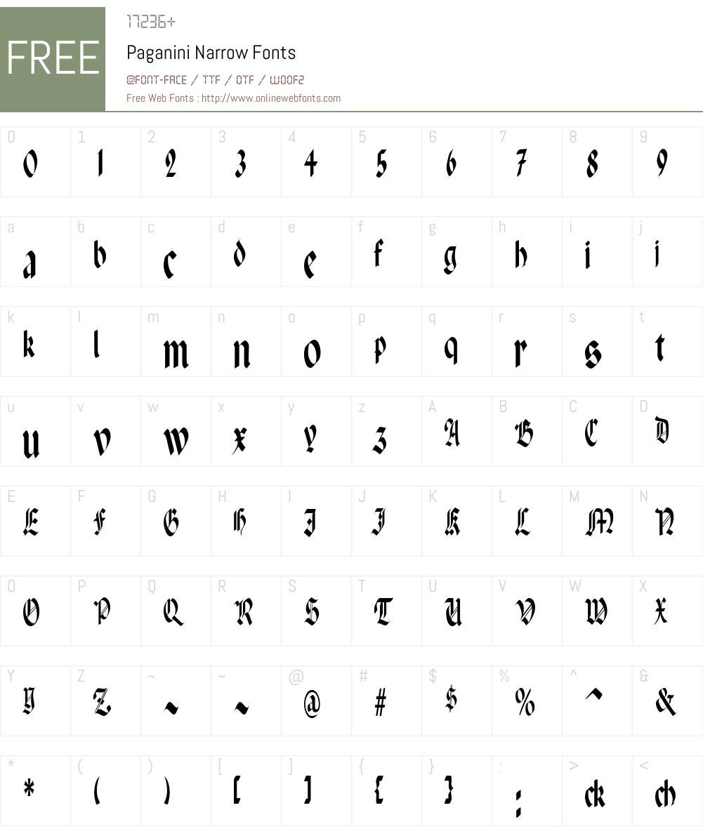 Paganini Font Screenshots