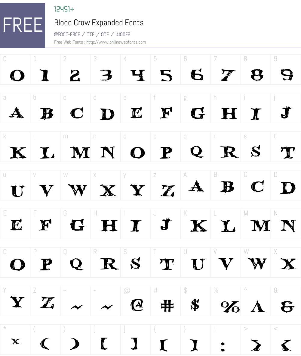 Blood Crow Expanded Font Screenshots