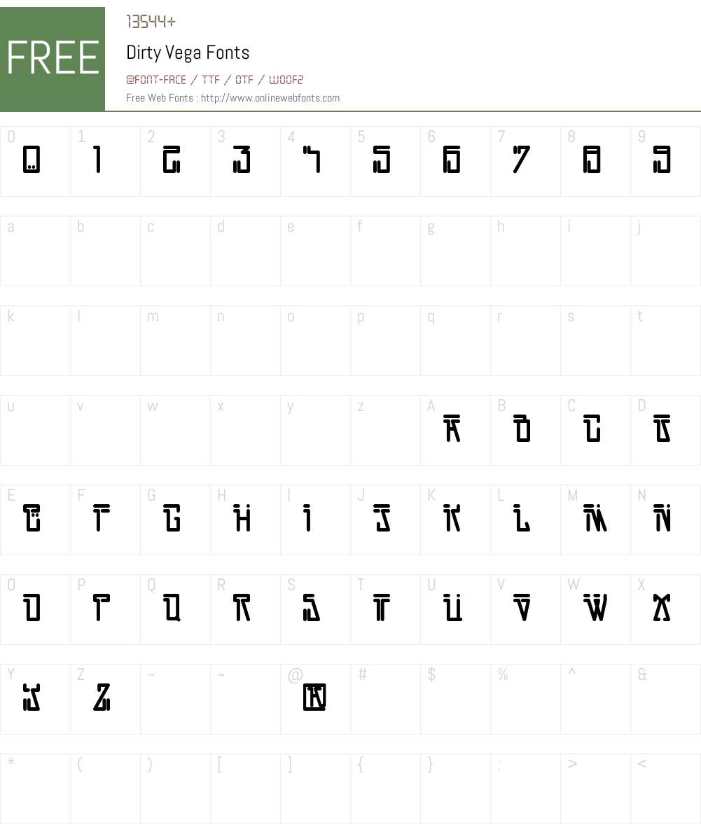 Dirty Vega Font Screenshots