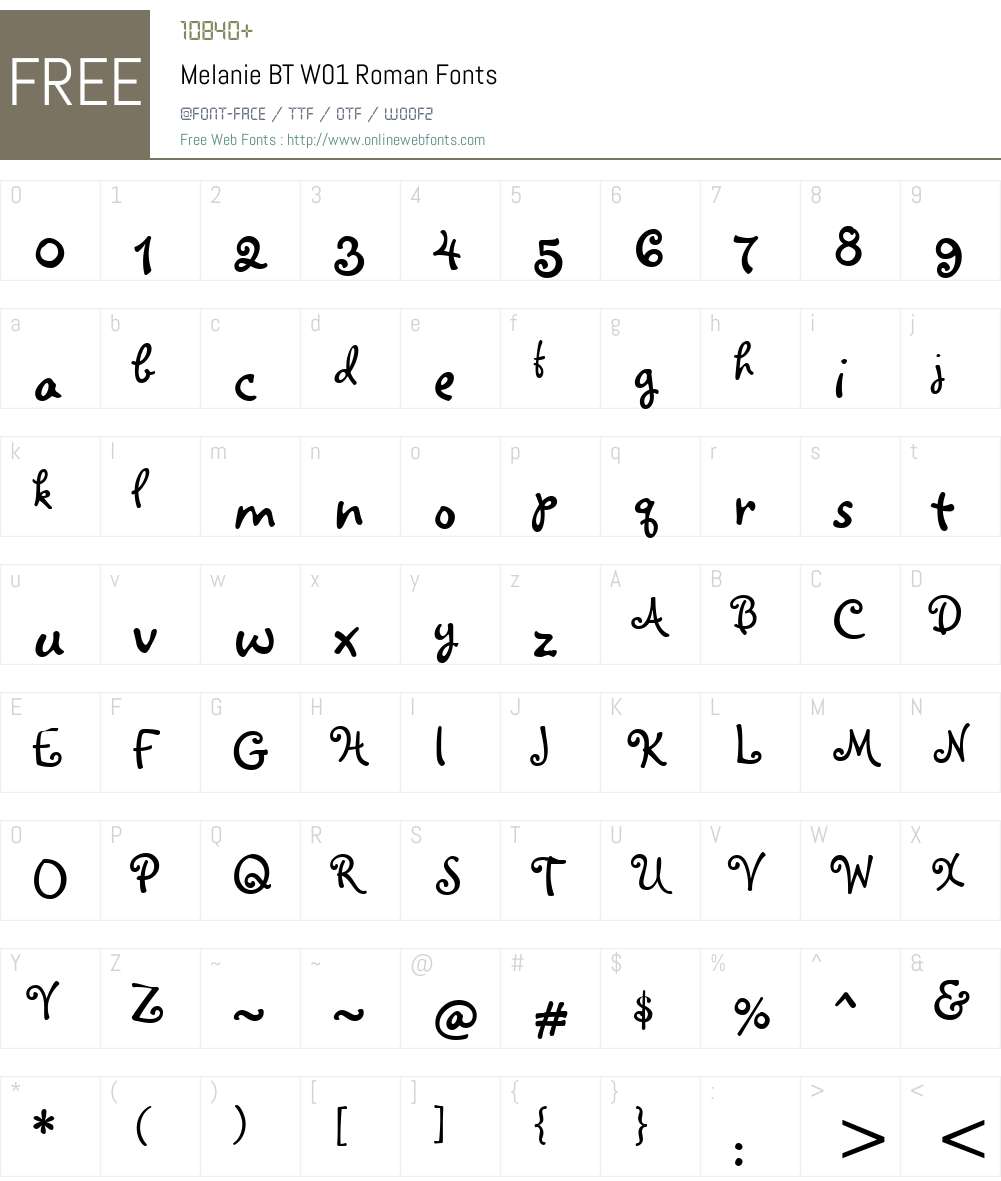 MelanieBTW01-Roman Font Screenshots