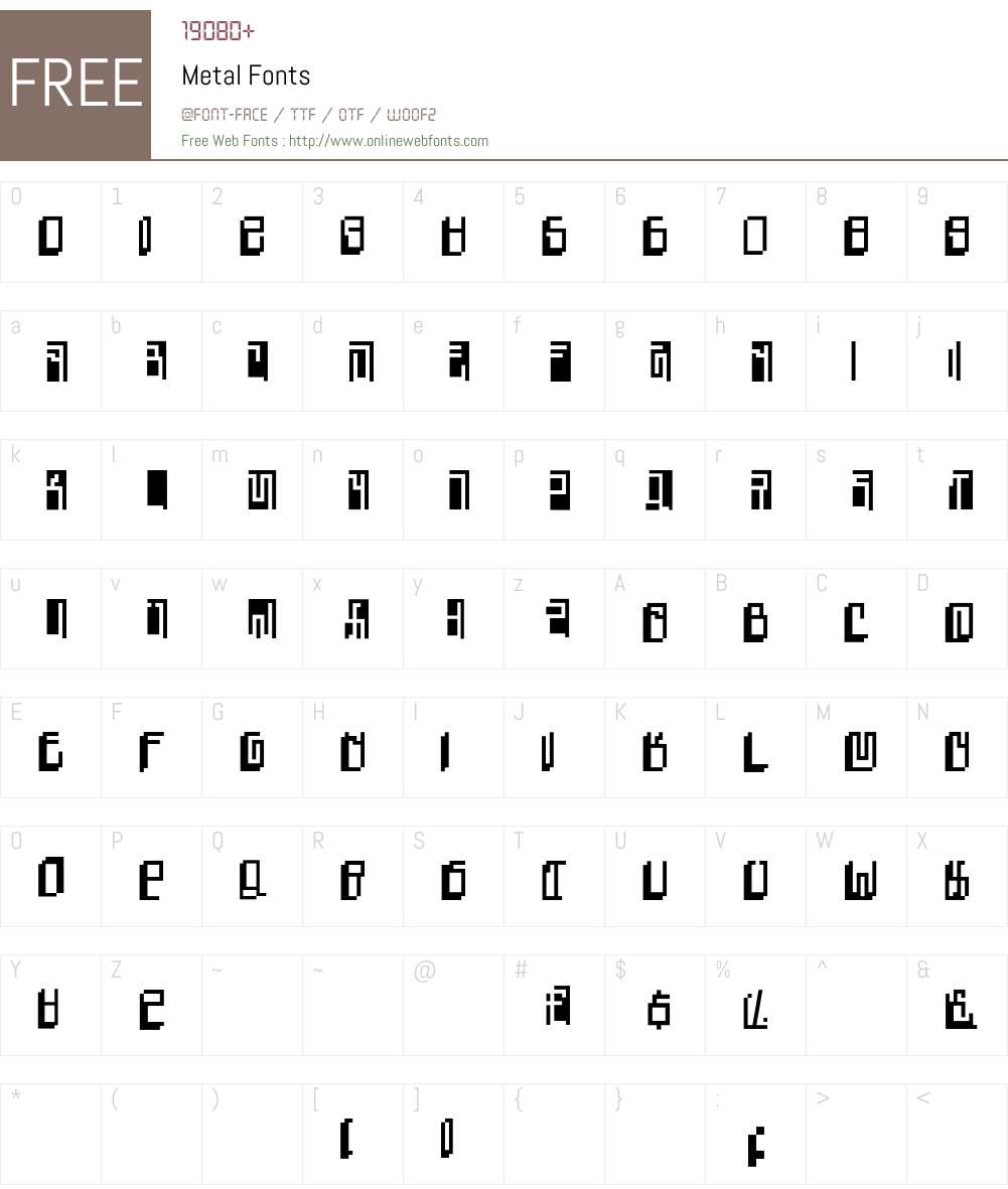Metal Font Screenshots