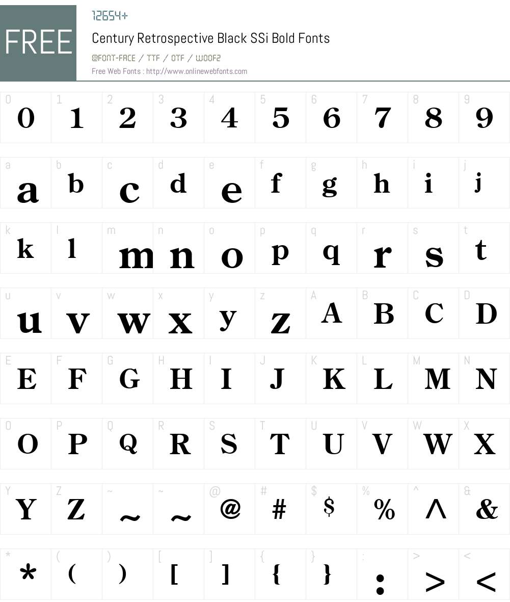 Century Retrospective Black SSi Font Screenshots