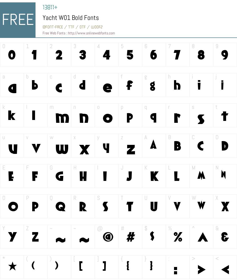 YachtW01-Bold Font Screenshots