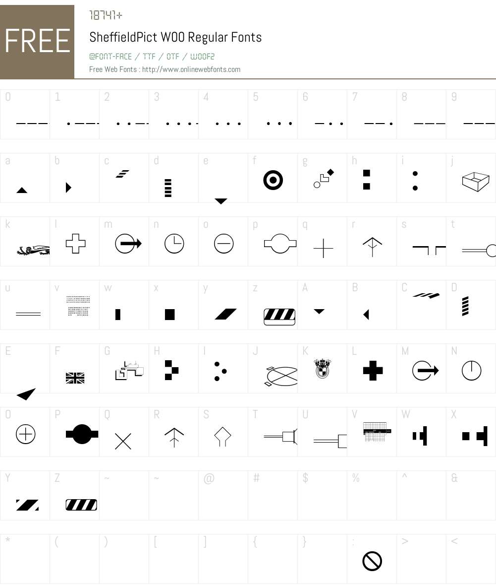 SheffieldPict Font Screenshots