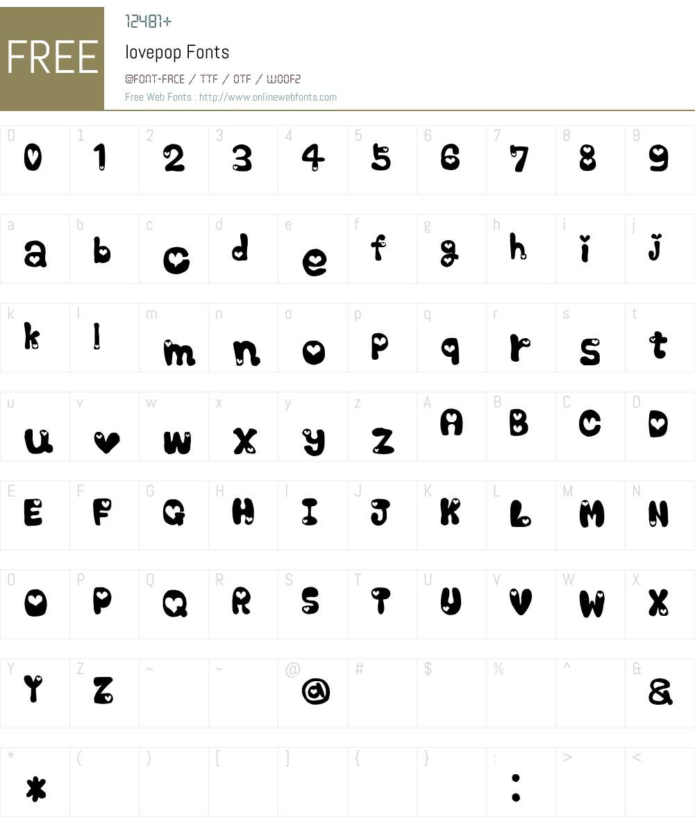 lovepop Font Screenshots