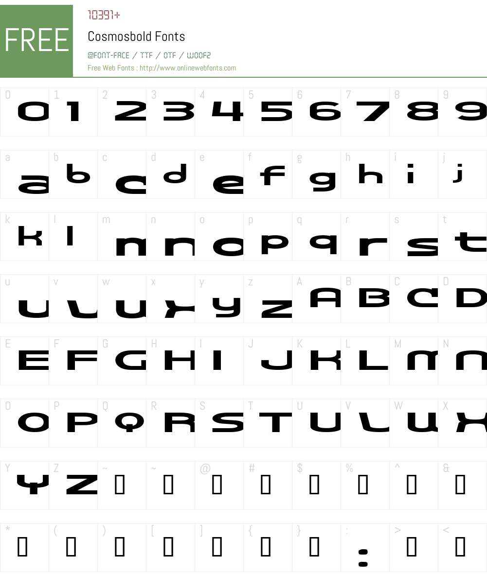 Cosmosbold Font Screenshots