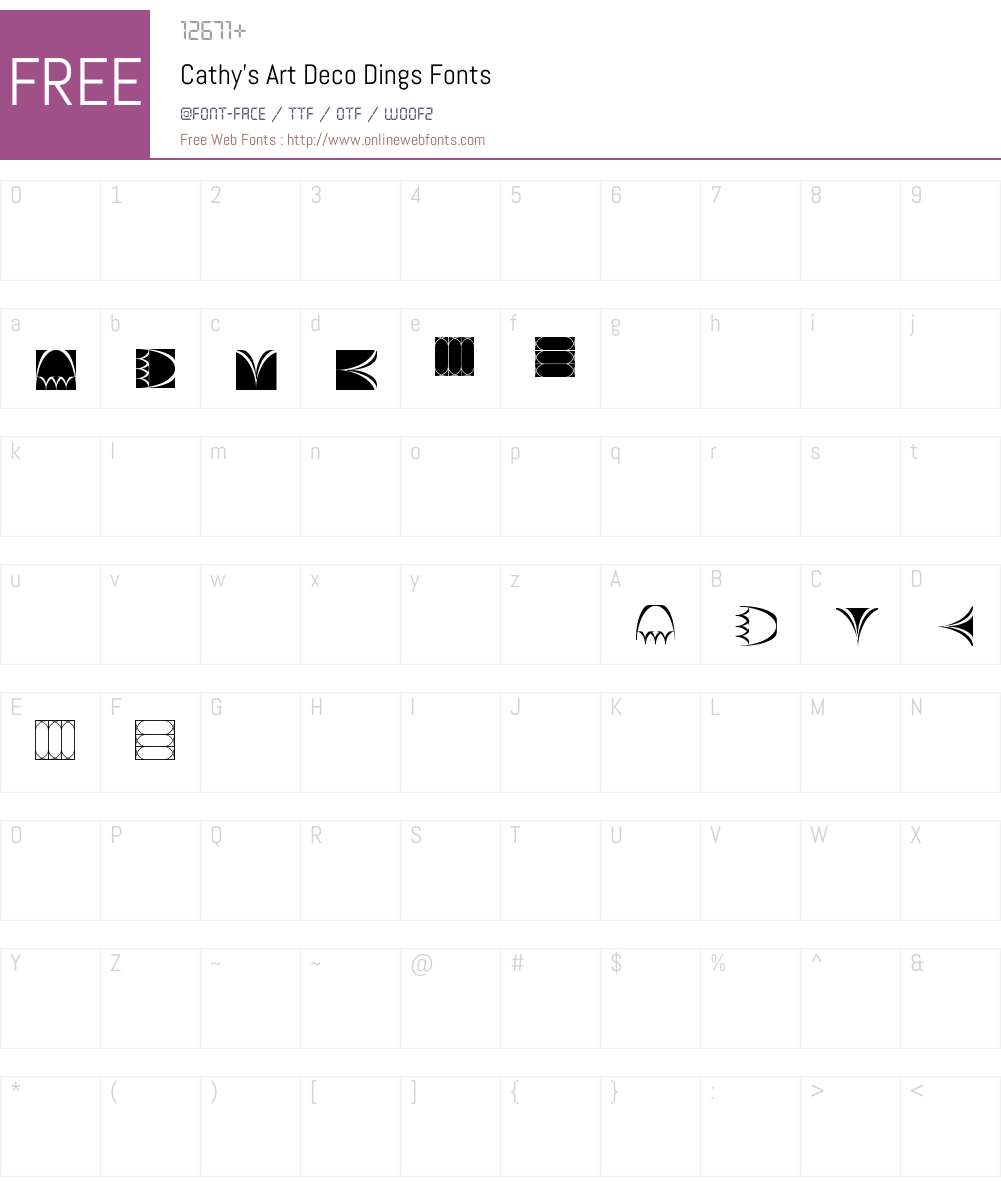 Cathy's Art Deco Dings Font Screenshots