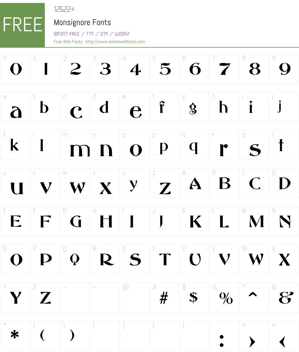Monsignore Font Screenshots