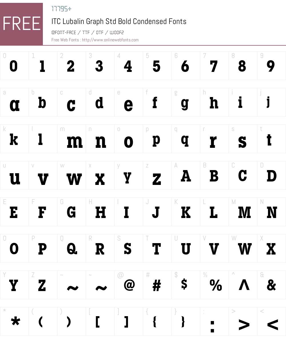 ITC Lubalin Graph Std Font Screenshots