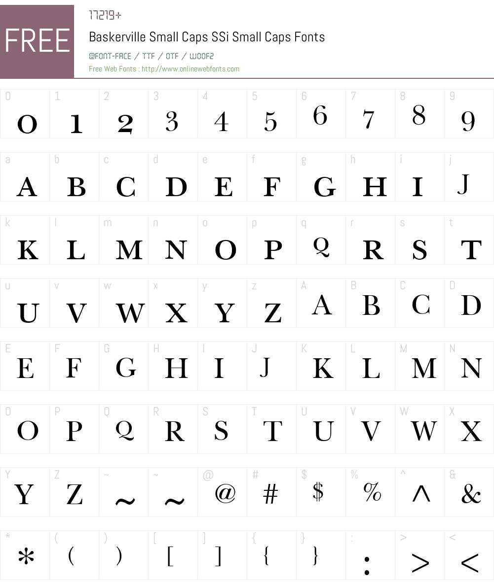 Baskerville Small Caps SSi Font Screenshots