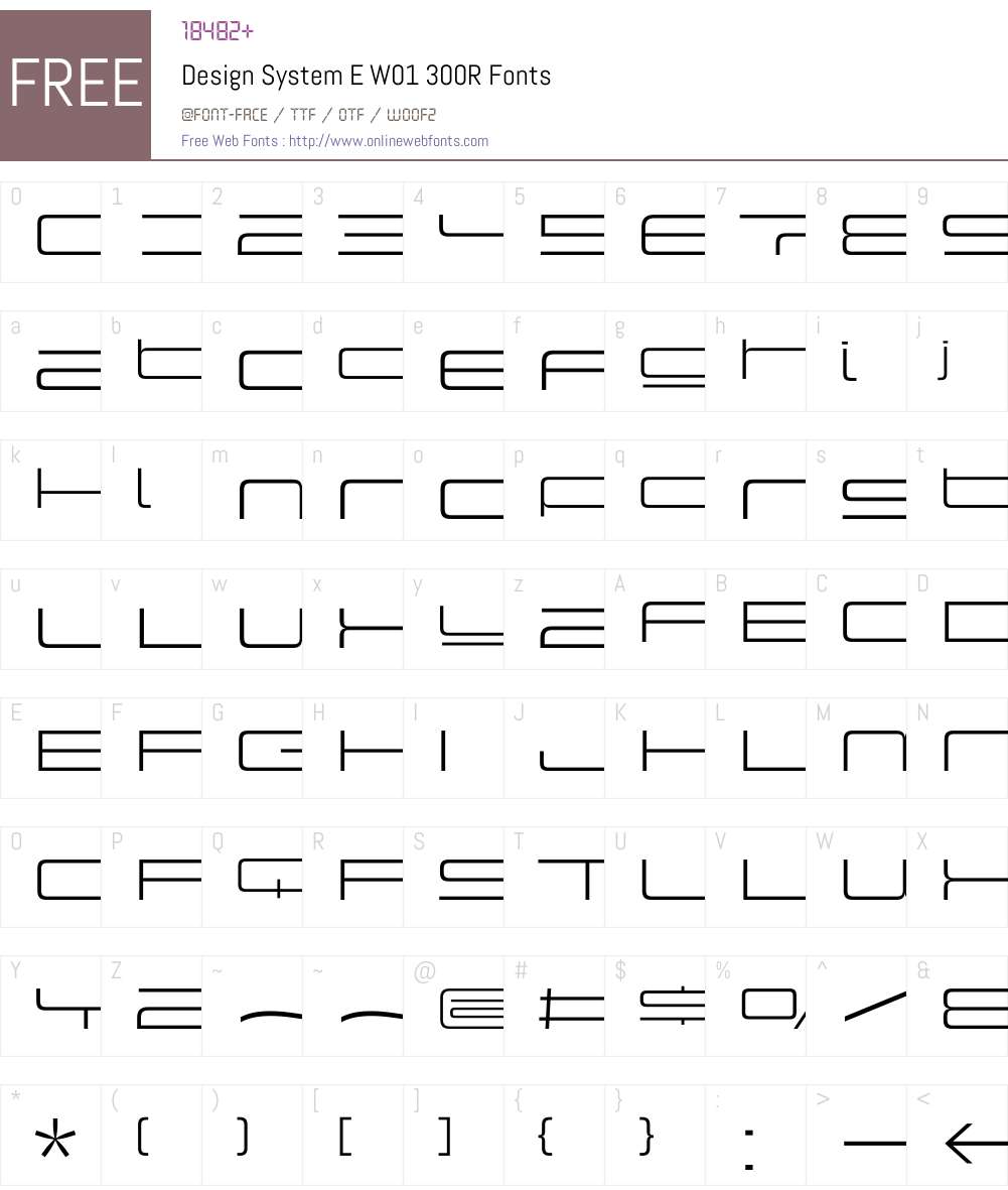 DesignSystemEW01-300R Font Screenshots