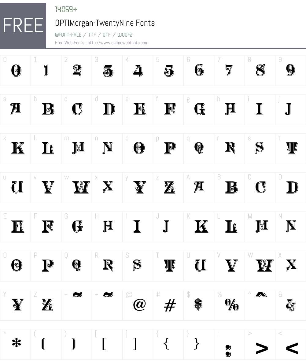 OPTIMorgan Font Screenshots
