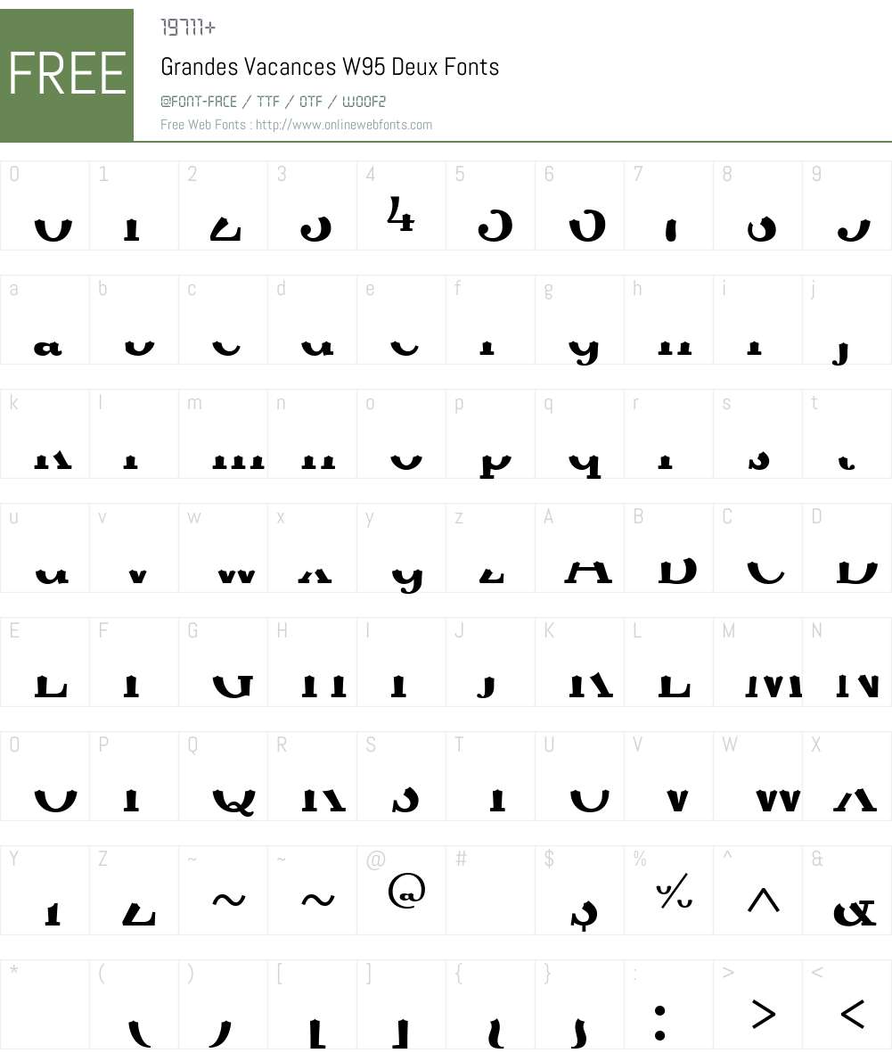 GrandesVacancesW95-Deux Font Screenshots