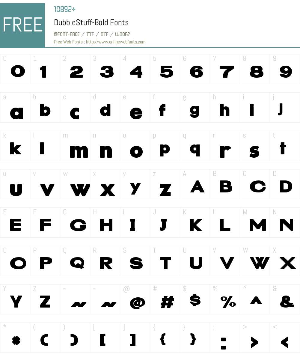 Dubble Stuff Font Screenshots