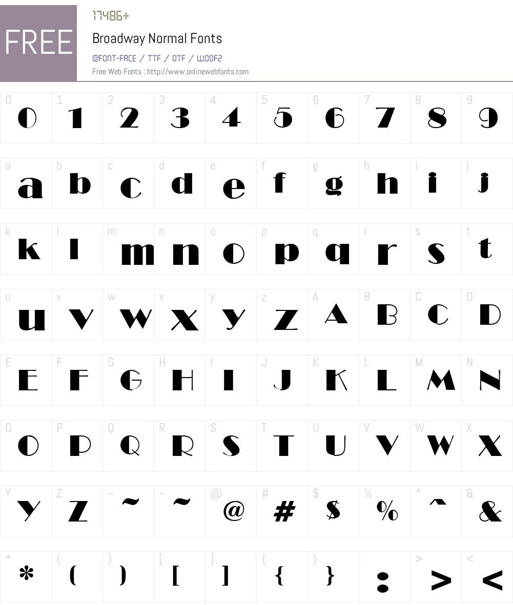 Broadway Font Screenshots